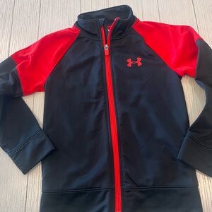 Under Armour Red and Black Track Jacket Boys